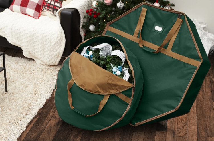 Two wreath storage bags