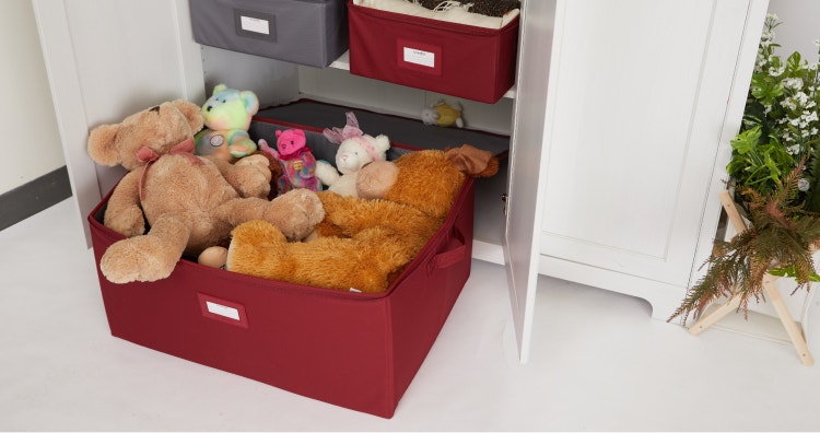 Storage box filled with toys