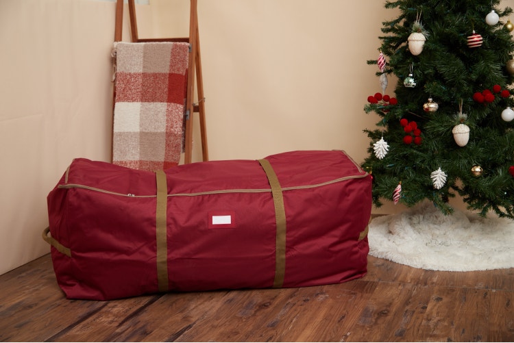 Red Christmas tree cinch bag