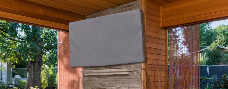 TV mounted on a patio