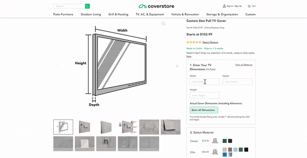 How to order a custom outdoor TV cover