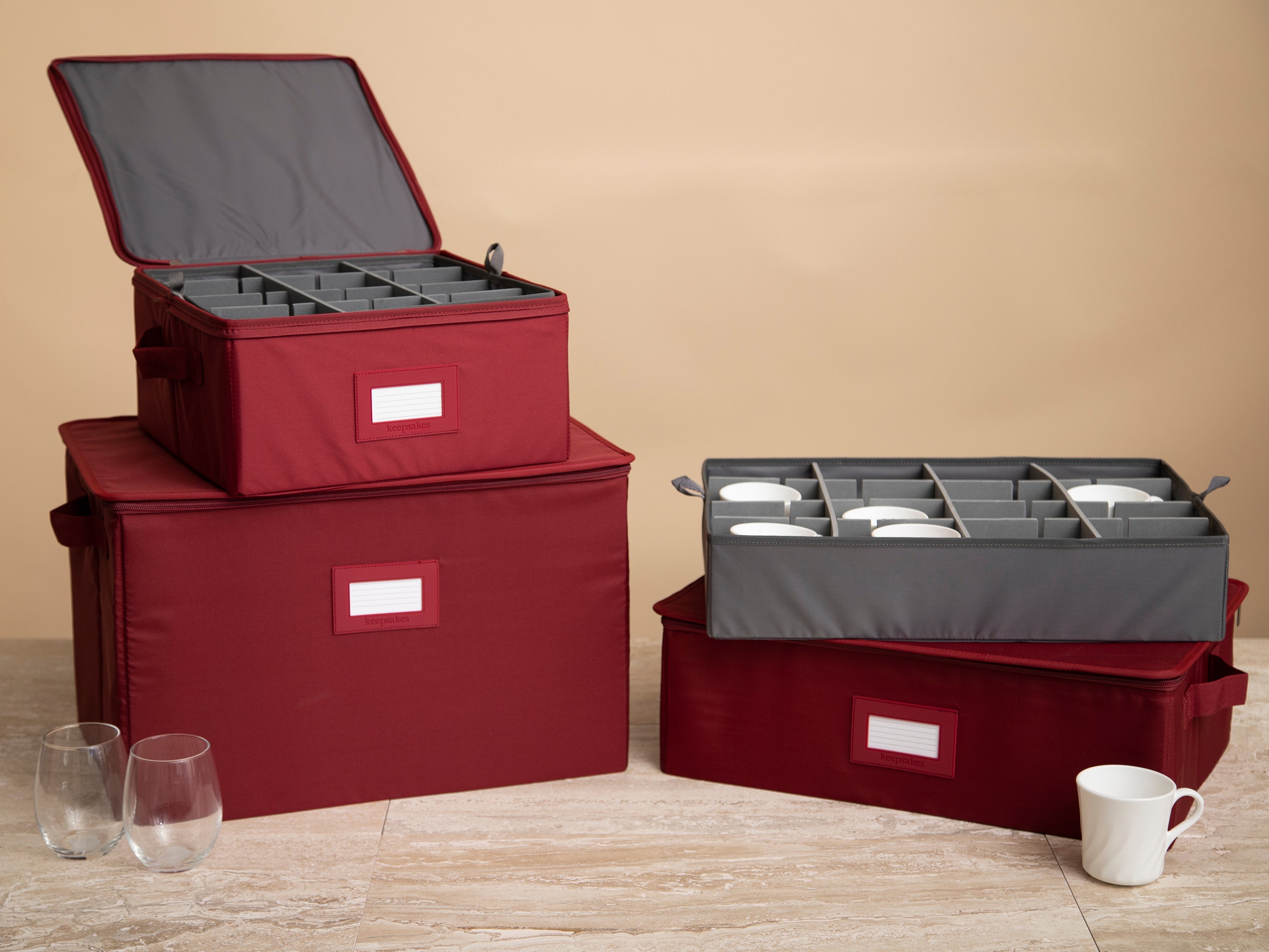 Cup and Mug Storage Box with FlexGrid Dividers