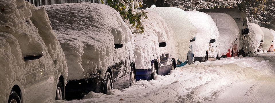 cars covered with snow